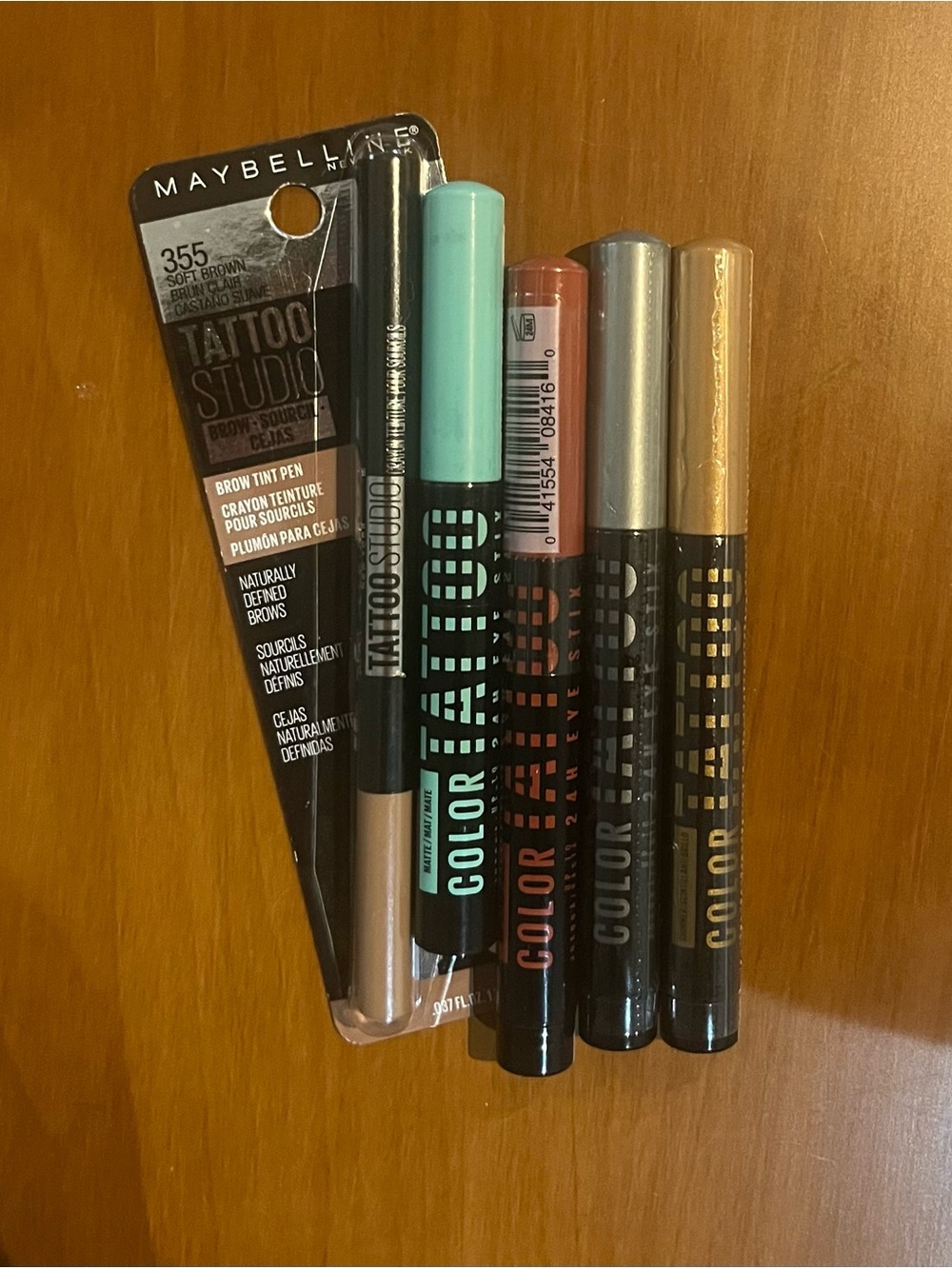 Maybelline Color Tattoo Brown Brow Pencil + 4 Eyeshadow (Assorted Colours)